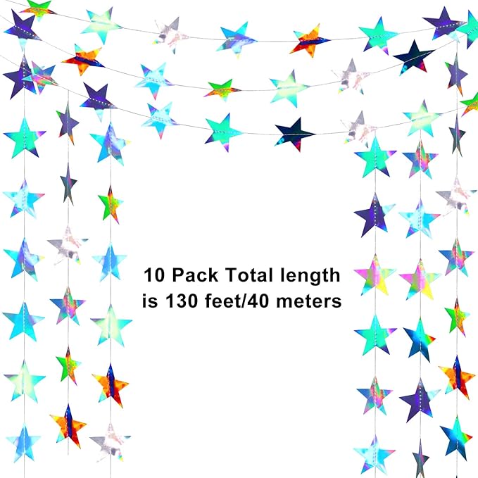 Patelai Glitter Star Garland Banner 2026 Graduation Decor 130 Feet #22