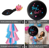 Gender Reveal Balloon Kit 2pcs 36 Jumbo Black Baby Boy or Girl