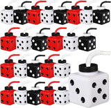 24 Pieces Casino Theme Cups with Straws and Lids 10 oz Plastic Shape