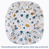 JSD Blue Astronaut Kids Sheet Set Full Size, 4 Piece Space Rocket