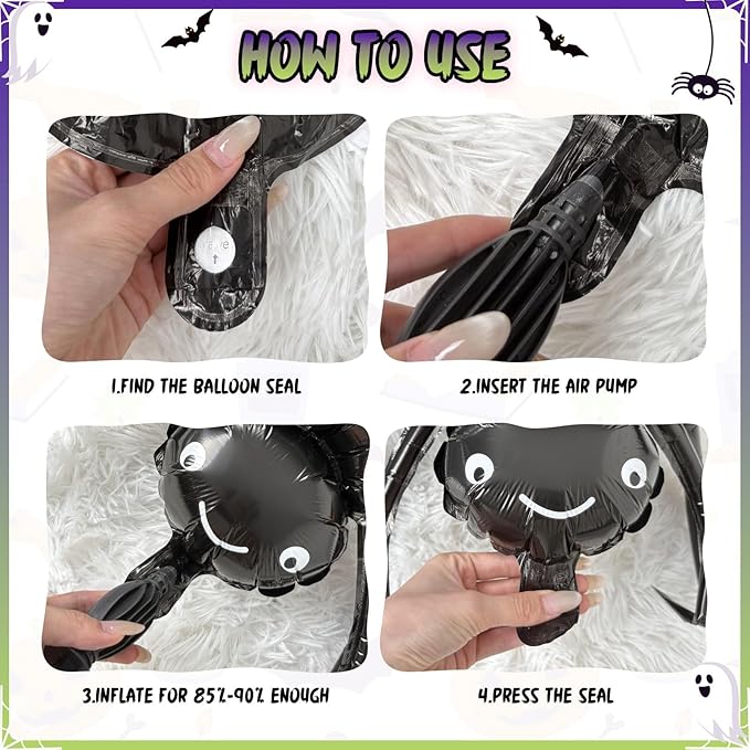 120 Pcs Halloween Balloon Arch Garland Purple and Black Balloon Arch