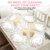 QOUBAI Wildflower Oval Plates and Napkins Floral Paper Platters