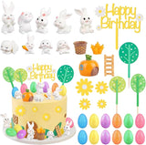 29Pcs Easter Cake Decorations Set with Mini Rabbits Easter Eggs