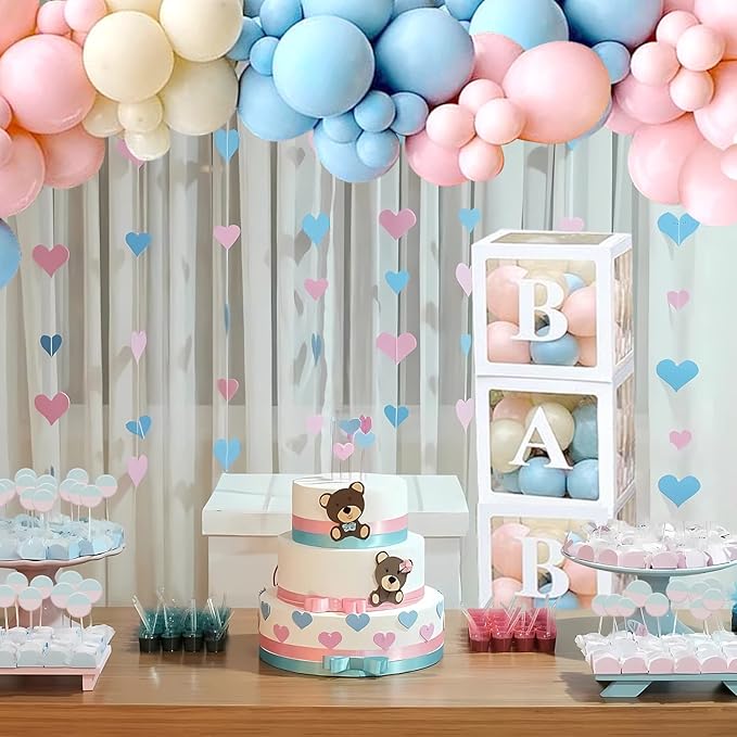Gender Reveal Decorations Party Set 176pcs Pink and Blue Balloons