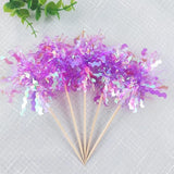 Gyufise 30Pcs Foil Firework Cupcake Toppers Happy Birthday Cake Topper