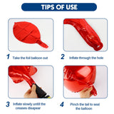 Metallic Red Round Foil Balloons, 22" Large 4D Sphere Mylar Balloons
