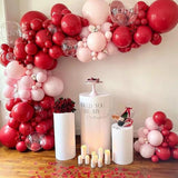 PartyWoo Red Pink and Gold Balloons, 140 pcs Ruby Red Pink and Chrome