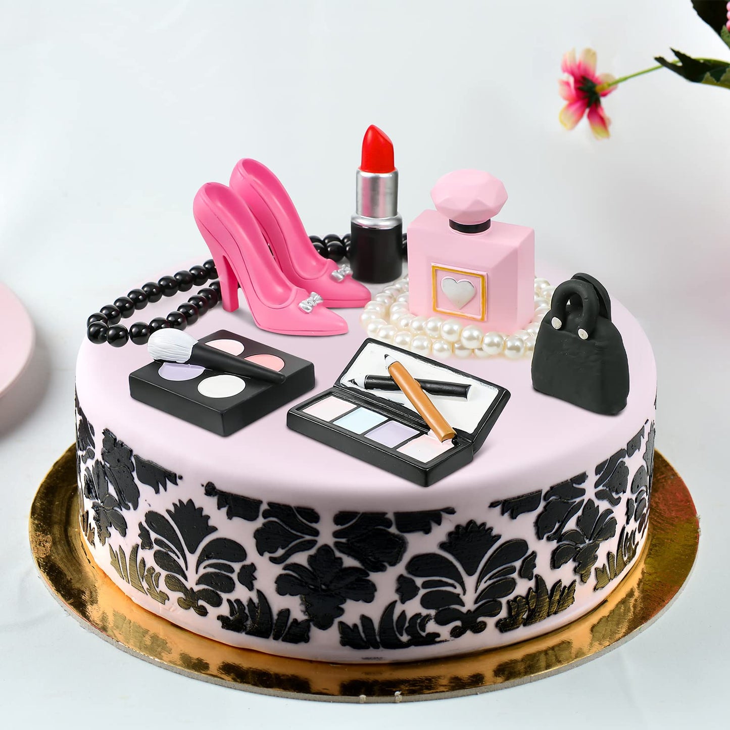 Chunful 9 Pcs Makeup Cake Topper Makeup Birthday Party Decorations 3D