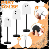6 Pcs Halloween Table Decorations Cute Ghost Wooden Signs Halloween