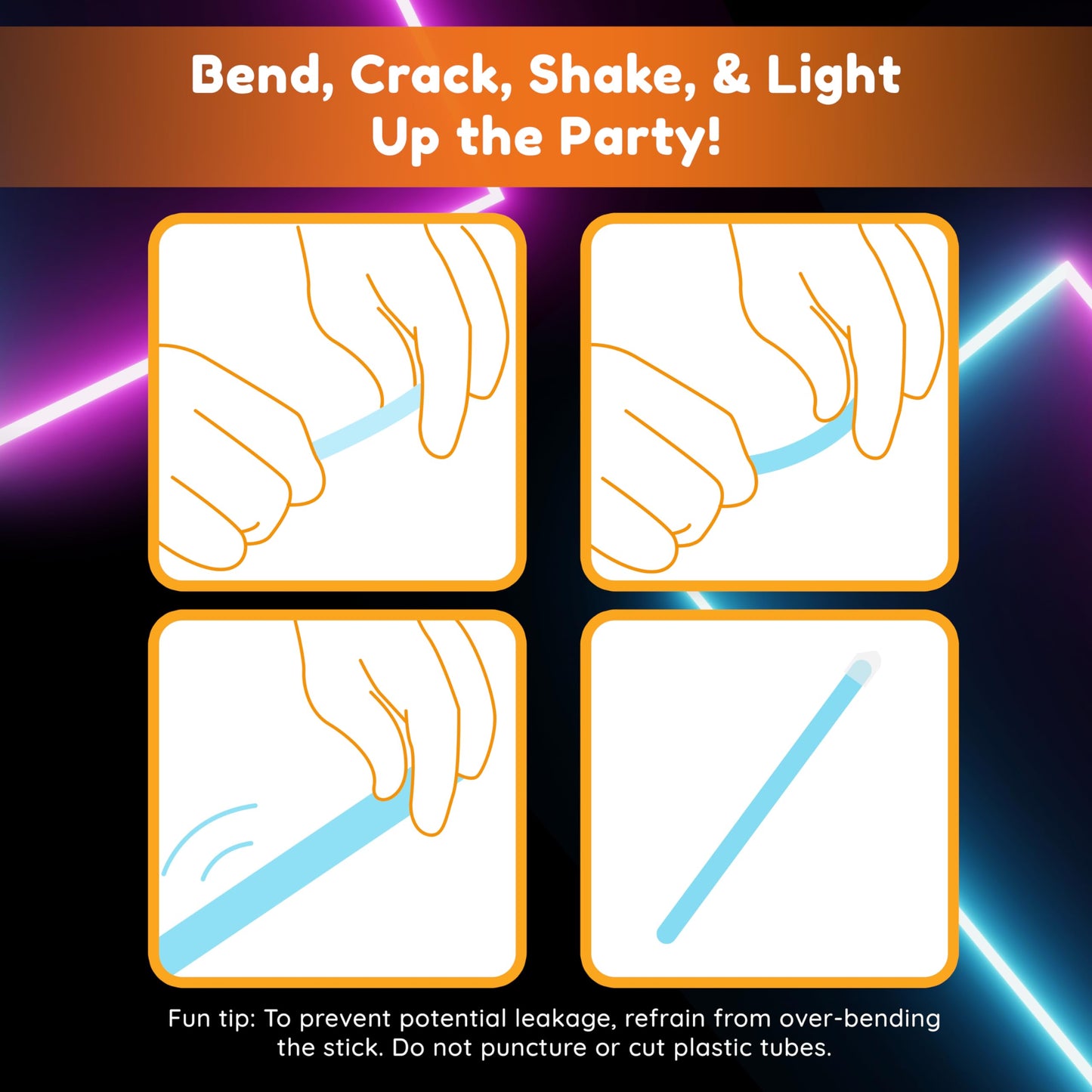 Glow Fever Glow in The Dark Sticks - 50 ct 6" Glow Sticks Bulk Party