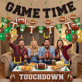 Football Party Decorations Banner & Spiral Set GAME TIME Banner with