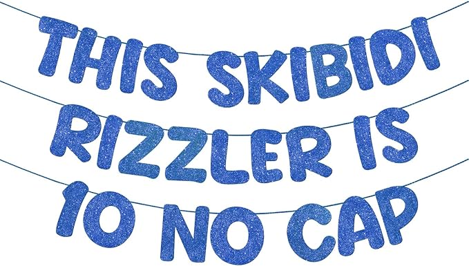 Fulmoon Pre Strung This Skibidi Rizzler Is 10 No Cap Glitter Banner #3
