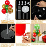 4 Sets Christmas Party Balloons Stand Kit with Gingerbread Man Candy