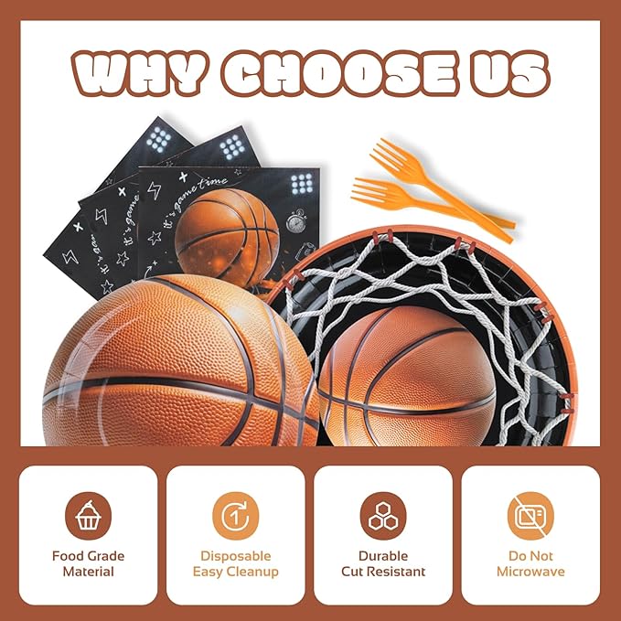 96Pcs Basketball Party Decorations Serve 24 Basketball Theme
