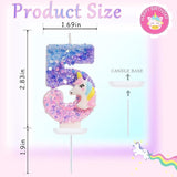 Unicorn Candle Number 5 Candle 5th Birthday Decorations for Girls