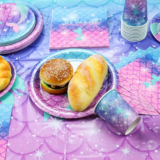 Mermaid Birthday Decorations 81Pcs Party Supplies Including Mermaid