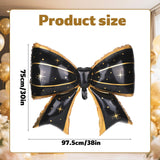 4Pcs Giant Bow Balloons, 97.5cm/38in Big Elegant Coquette Theme Star D