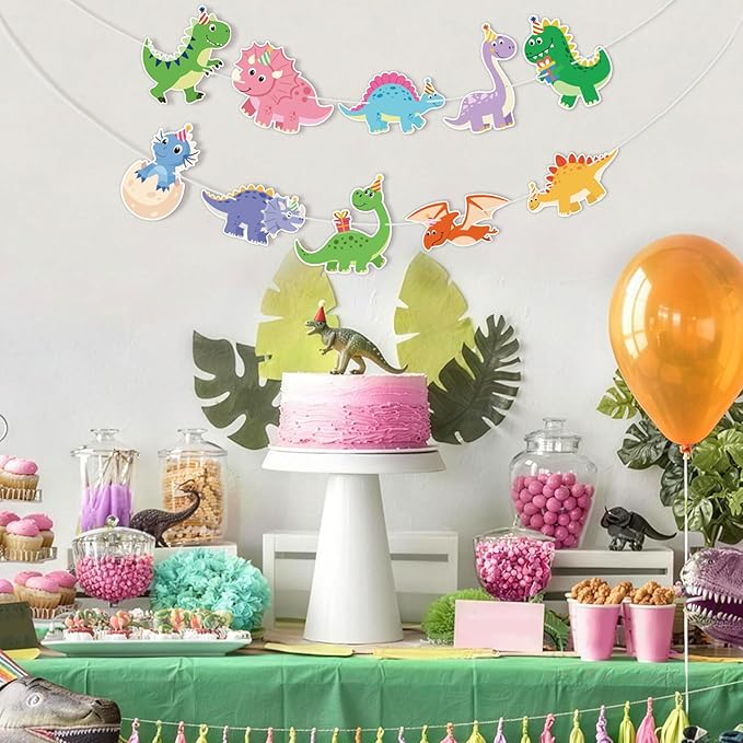Hooqict Dinosaur Birthday Party Banner Dinosaur Birthday Party