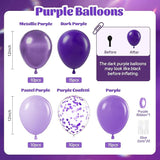 60pcs Purple Balloons 12inch with Metallic Pastel Dark Purple