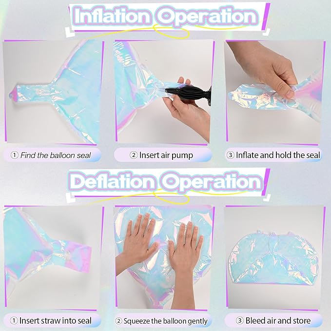 Iridescent Heart Balloons, 12Pcs 18Inch Transparent Crystal Heart