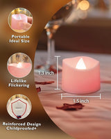 Homemory Pink Tea Lights Candles Battery Operated, 200+Hour Flameless