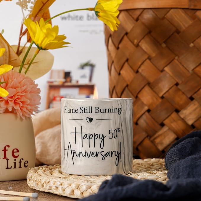 50th Anniversary Candle 50th Wedding Anniversary Present for Couple