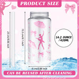 Domensi 24 Pack 14.2 oz Ballet Plastic Cups with Lid and Straw Clear