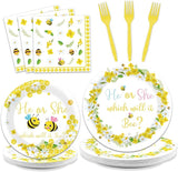 96 Pieces Bee Gender Reveal Party Plates What Will It Bee Theme