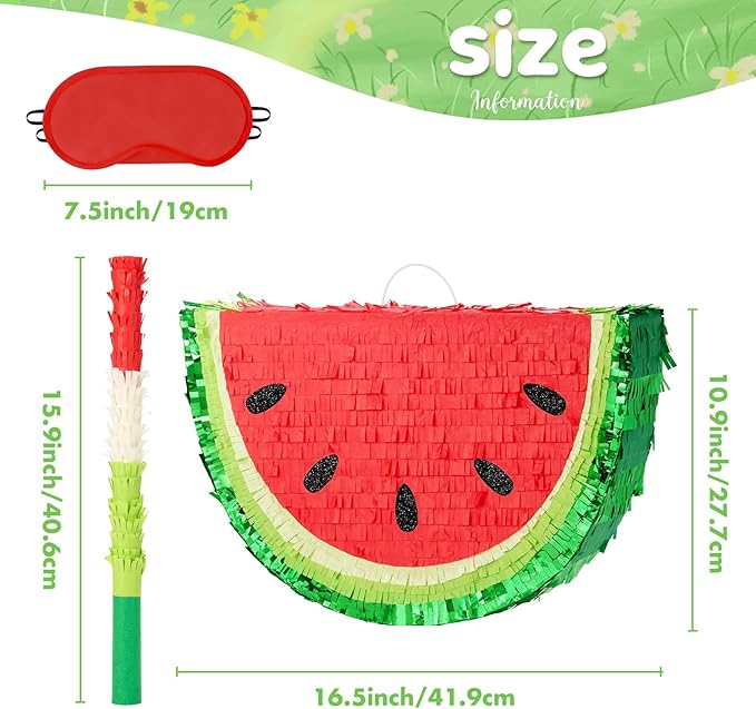 Watermelon Piñata Fruit Theme Summer Birthday Party Decorations Kids