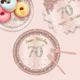 24 Sets 70th Rose Gold Birthday Party Decrations for Women 70