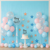 Voircoloria 3 Pack 3.3 x 8.2 ft Pastel Blue Foil Fringe Backdrop