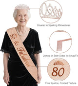 80th Birthday Decorations for Women 32PCS 80th Birthday Party