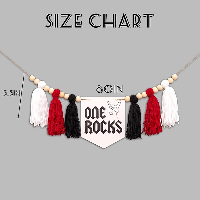 One Rocks High Chair Banner Rock And Roll 1st Birthday Party