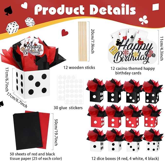 9 Set Casino Theme Birthday Party Decorations for Table Centerpiece