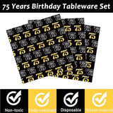 96 Pcs 75th Birthday Party Supplies 75th Birthday Tableware Plates