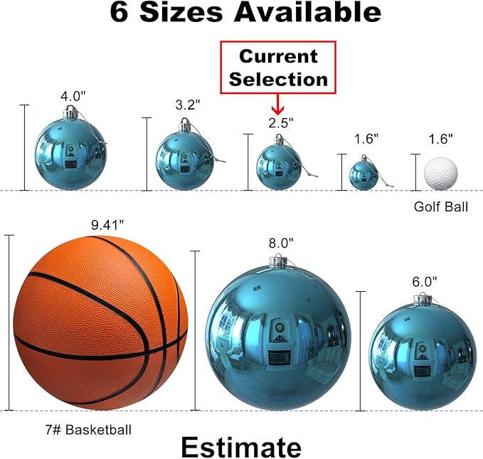 GameXcel 18Pcs Christmas Balls Ornaments for Xmas Tree - Shatterproof