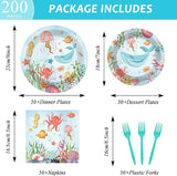 50 Guests Under the Sea Party Decorations Plates and Napkins Ocean