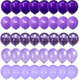 Togvu Purple Balloons, 60 Packs 12 Inch Metallic Chrome Pearl Macaron