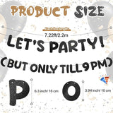 Yeaqee Pre-strung Glitter Funny Birthday Banner, Let's Party But Only