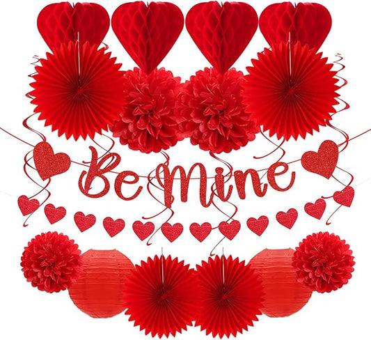 Valentines Day Decorations Red Heart Streamers Galentines Decor