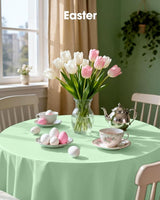 Pureegg Plastic Table Cloth Disposable 10 Pack, 84'' Round Table Cloth