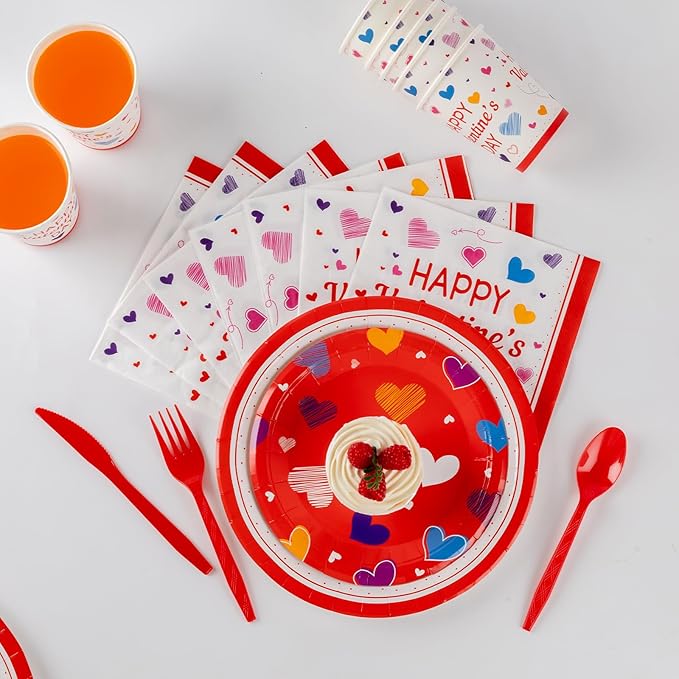 350PCS Valentine's Day Party Supplies for 50 Guests Valentine's Day
