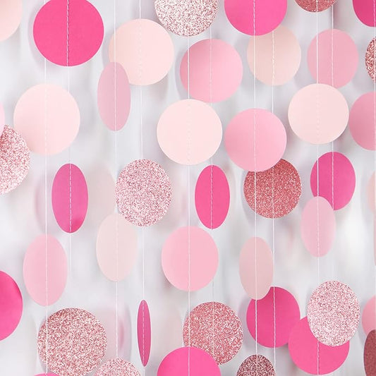 Hot-Pink Rose-Gold Party Decorations Garland - 52ft Wedding Bridal