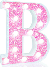 Pooqla LED Marquee Letter Lights, Light Up Pink Letters Glitter #13