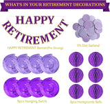 Retirement Party Decorations Kit for Women - 16-Piece Elegant Purple