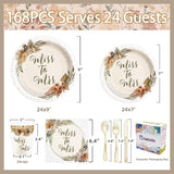 Boho Bridal Shower Decorations 168Pcs Bridal Shower Plates and