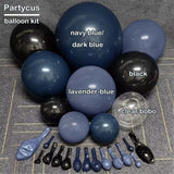 Navy Blue Black Balloon Arch Kit Double Stuffed, Dark Lavender-Blue