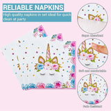 96 Pcs Unicorn Party Plates and Napkins Set Include Magical Unicorn