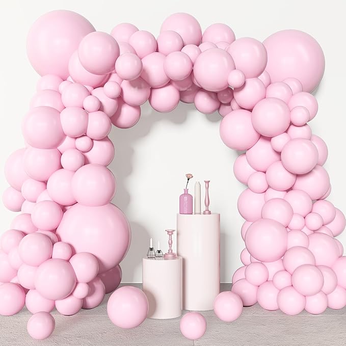 Amandir 153pcs Pink Balloons Arch Garland Kit, Different Sizes 18 12
