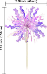 Gyufise 30Pcs Foil Firework Cupcake Toppers Happy Birthday Cake Topper